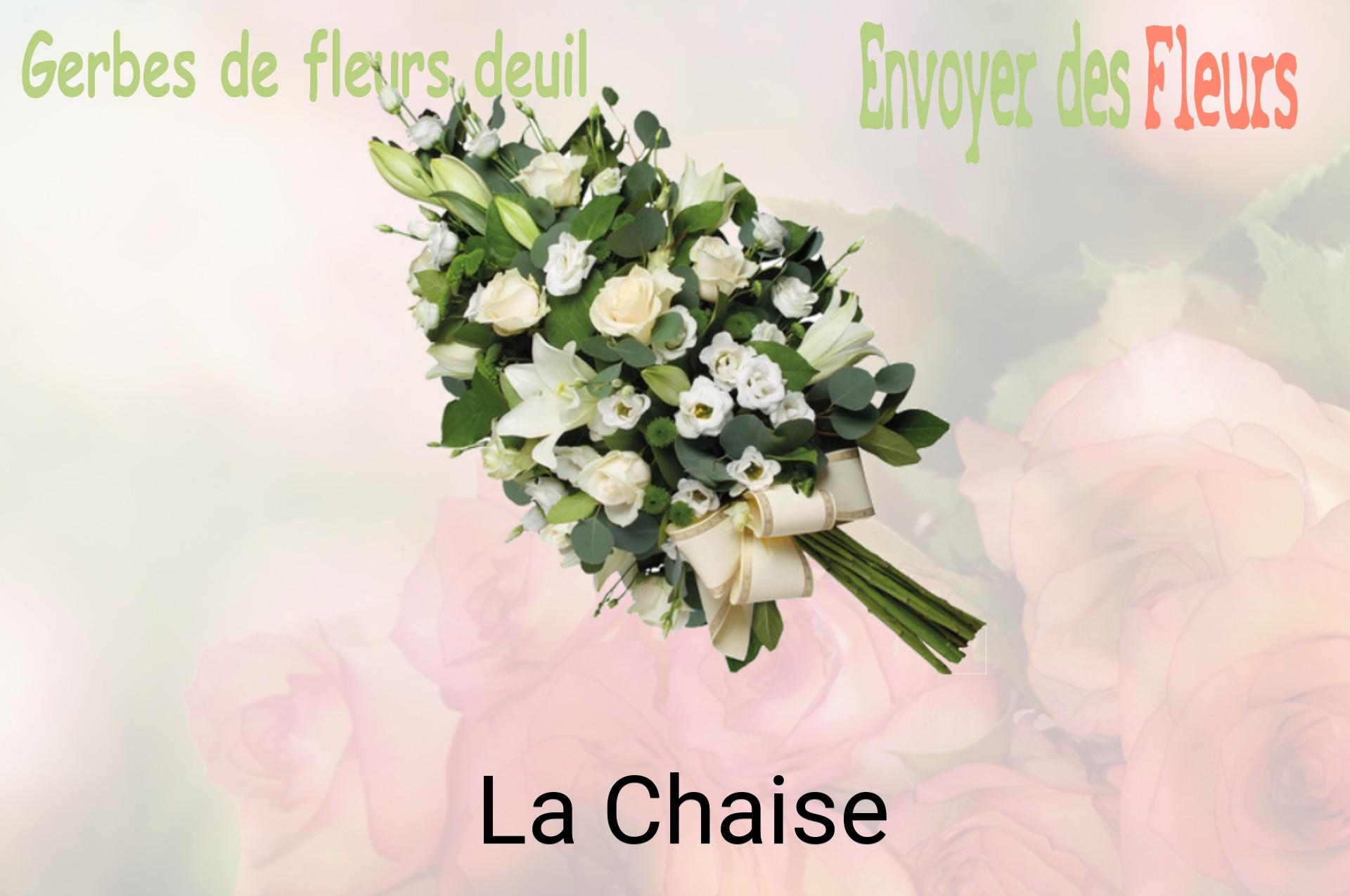 Gerbe de fleurs de deuil livrée à La Chaise